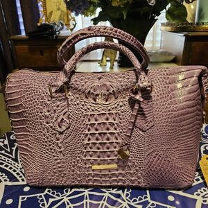 Croc Embossed Tote/Weekender Bag Purple. VGC